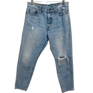 Levi Strauss & Co. Womens‎ Cotton Button Fly Distressed Jeans Light Blue Size 29